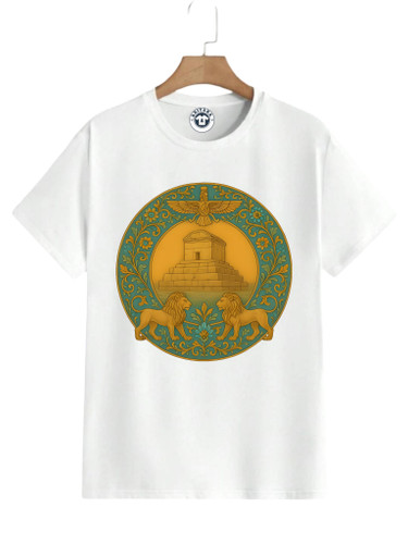 تیشرت آریانا چاپ پاسارگاد قواره لانگ جنس نخ پنبه درجه یک