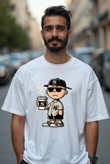 تیشرت سفید مردانه با چاپ باکیفیت