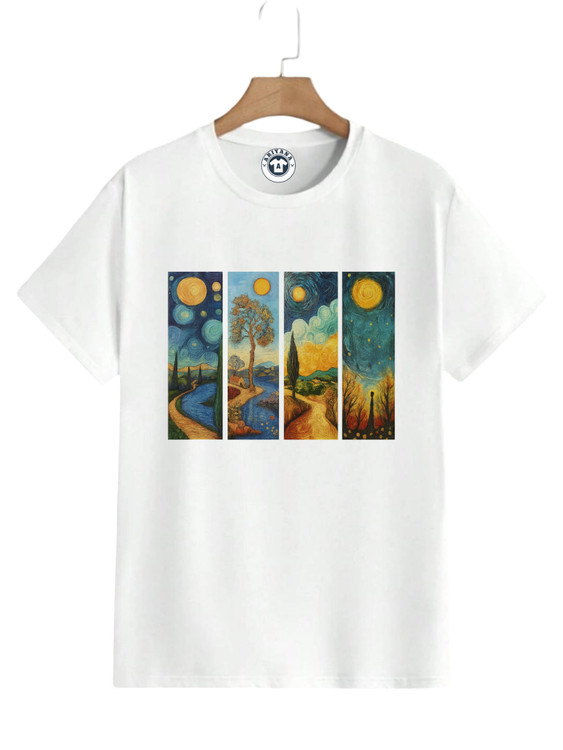 تیشرت سفید چاپ ونگوگ