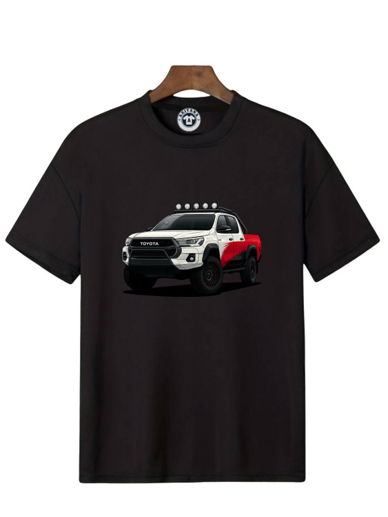 تیشرت مشکی چاپ ماشین تویوتا