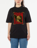 تیشرت زنانه مشکی پنبهای با چاپ گرافیکی کوروش