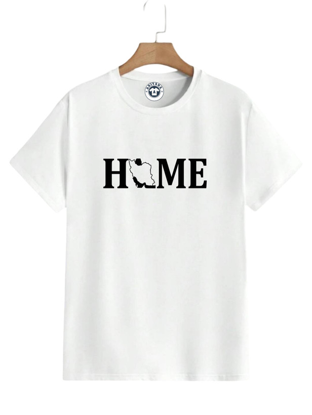 تیشرت سفید لانگ از جنس پنبه خالص با چاپ کلمه HOME