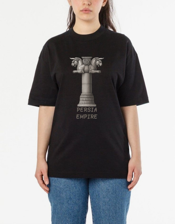تیشرت مشکی زنانه چاپ هخامنشی