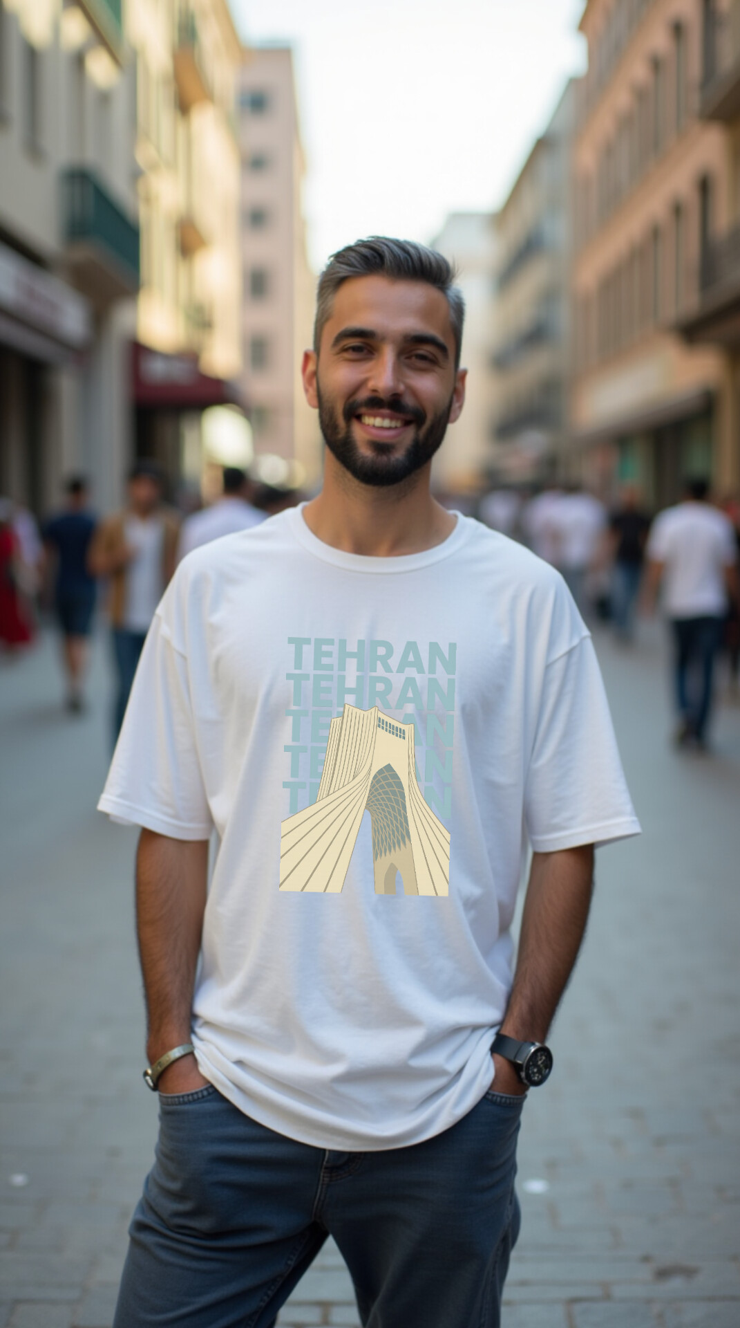تیشرت سفید با چاپ تهران