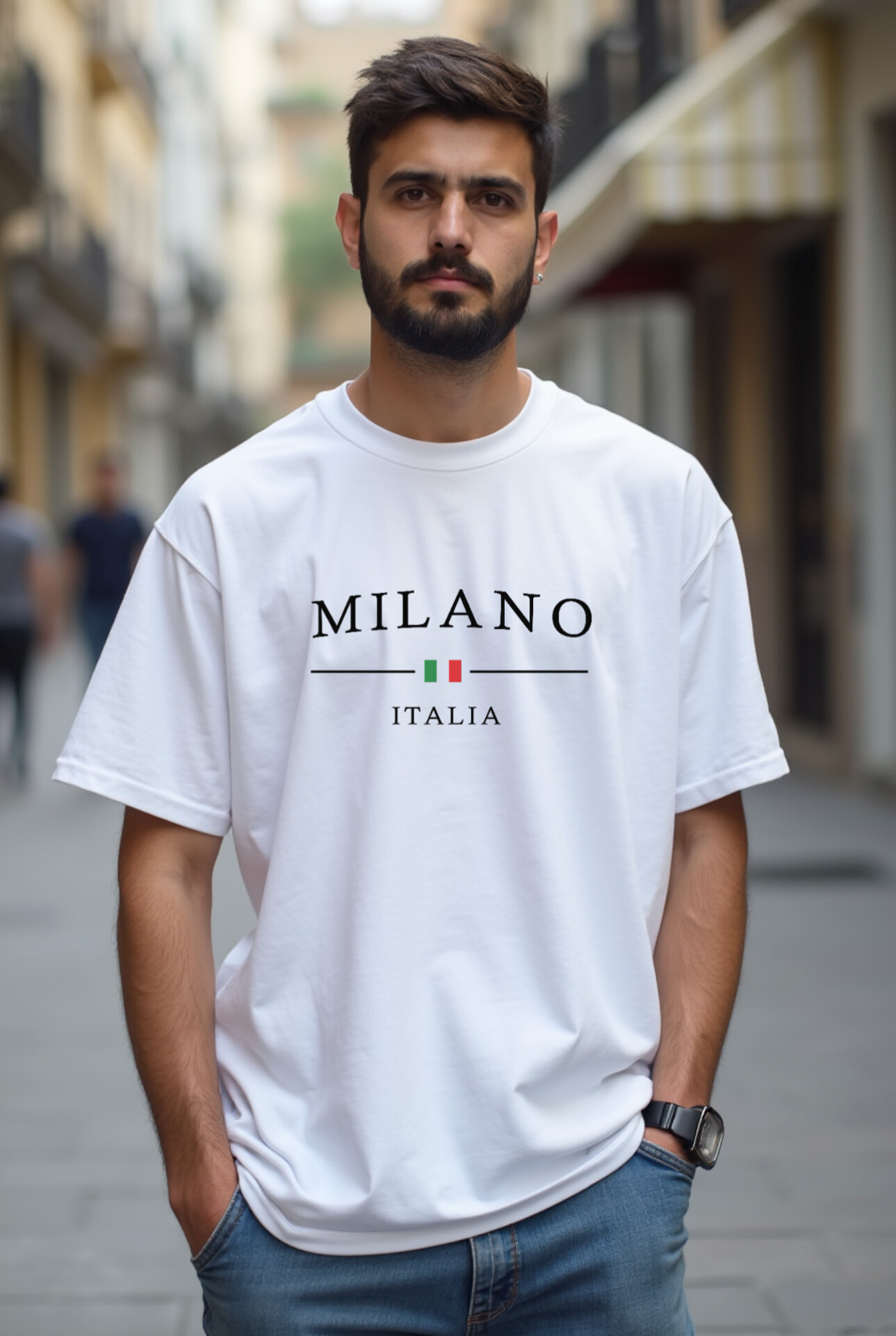 تیشرت سفید میلانو