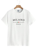 تیشرت سفید بدون جنسیت چاپ milano