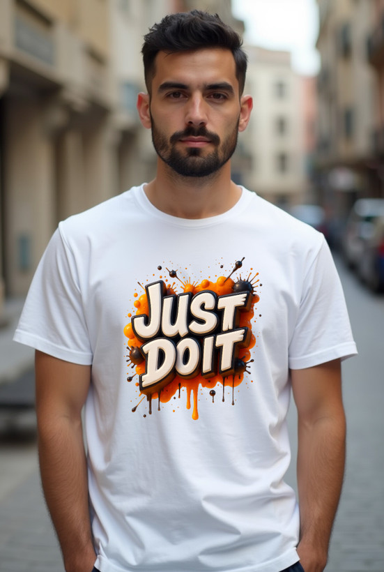 تیشرت سفید چاپ دار