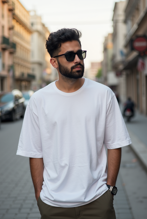 تیشرت مردانه سفید ساده