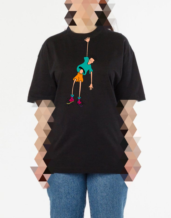 تیشرت مشکی چلپ دار یونیسکس