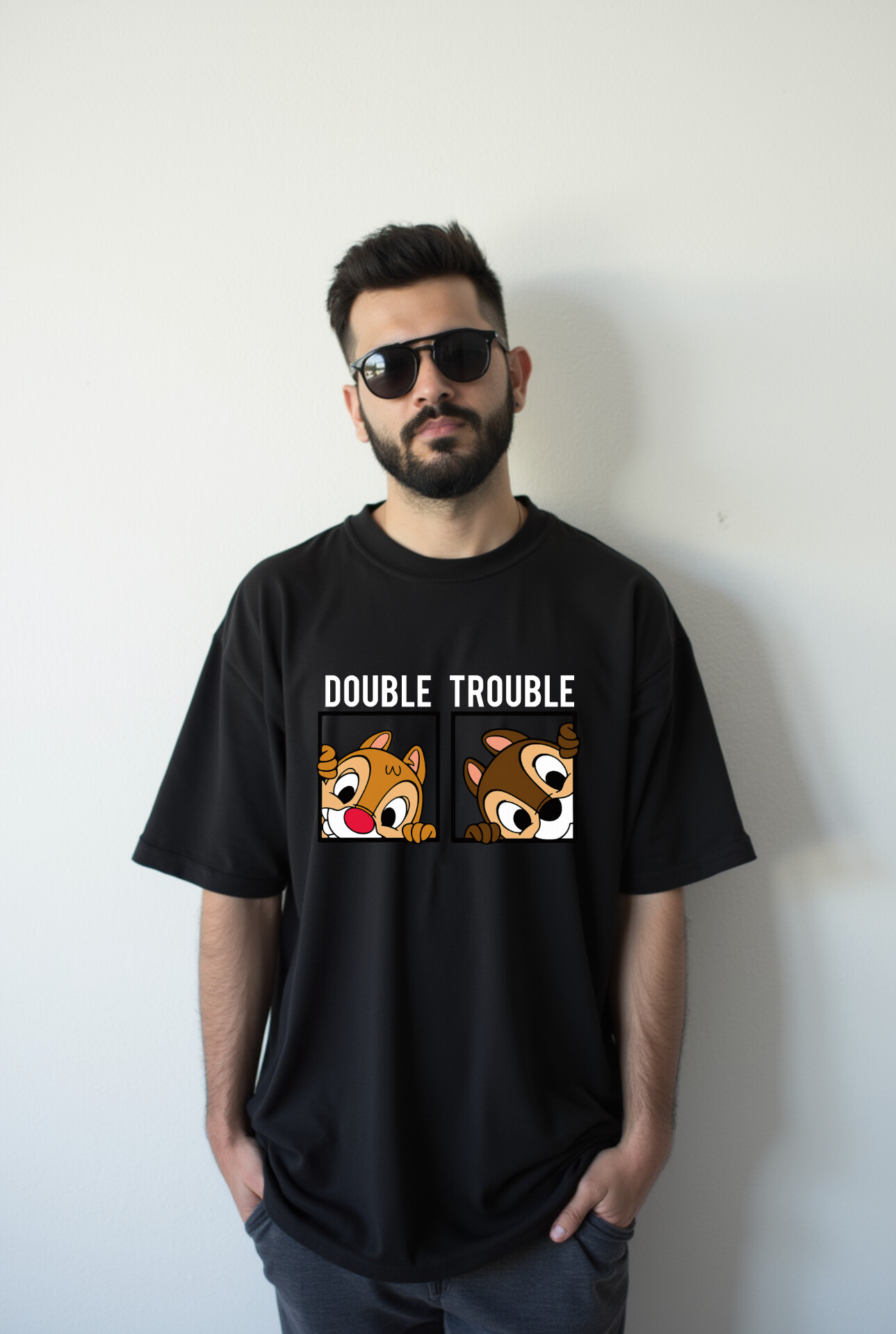 تیشرت مشکی بدون جنسیت سنجاب