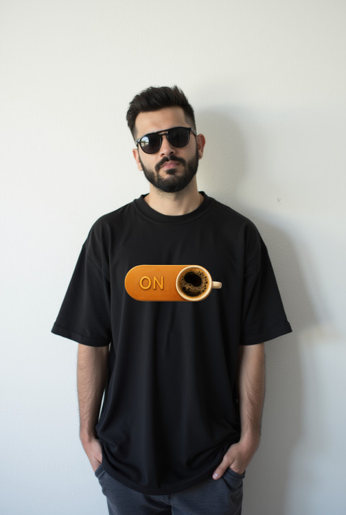 تیشرت مشکی چاپ قهوه