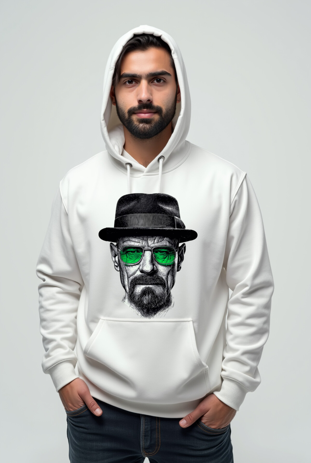 هودی سفید مردانه والتر وایت