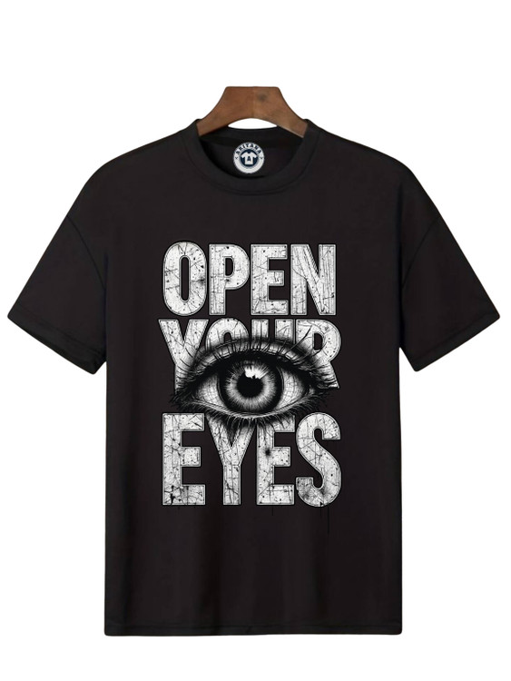 تیشرت مشکی چاپ چشم