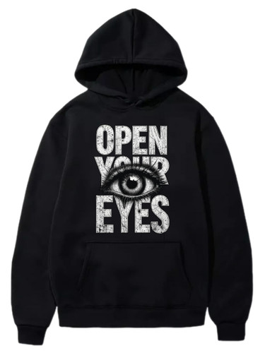 هودی مشکی چاپ چشم