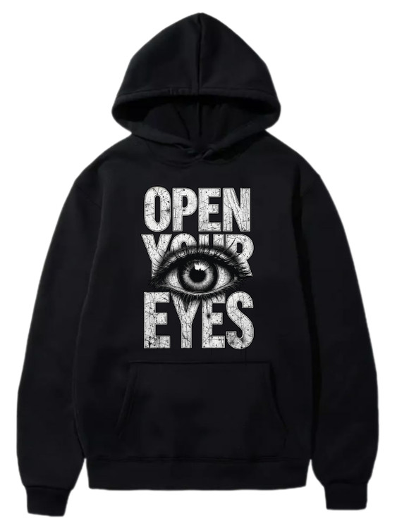 هودی مشکی چاپ چشم