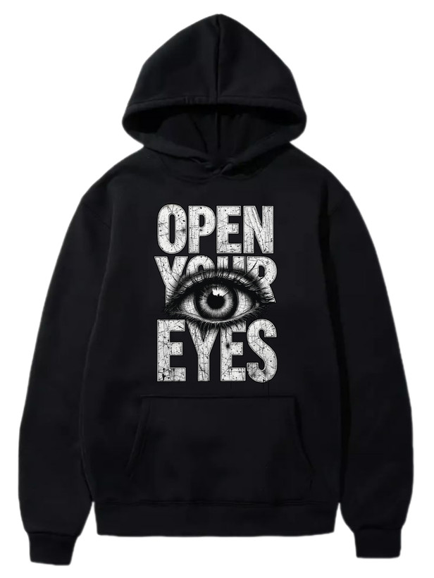 هودی مشکی چاپ چشم