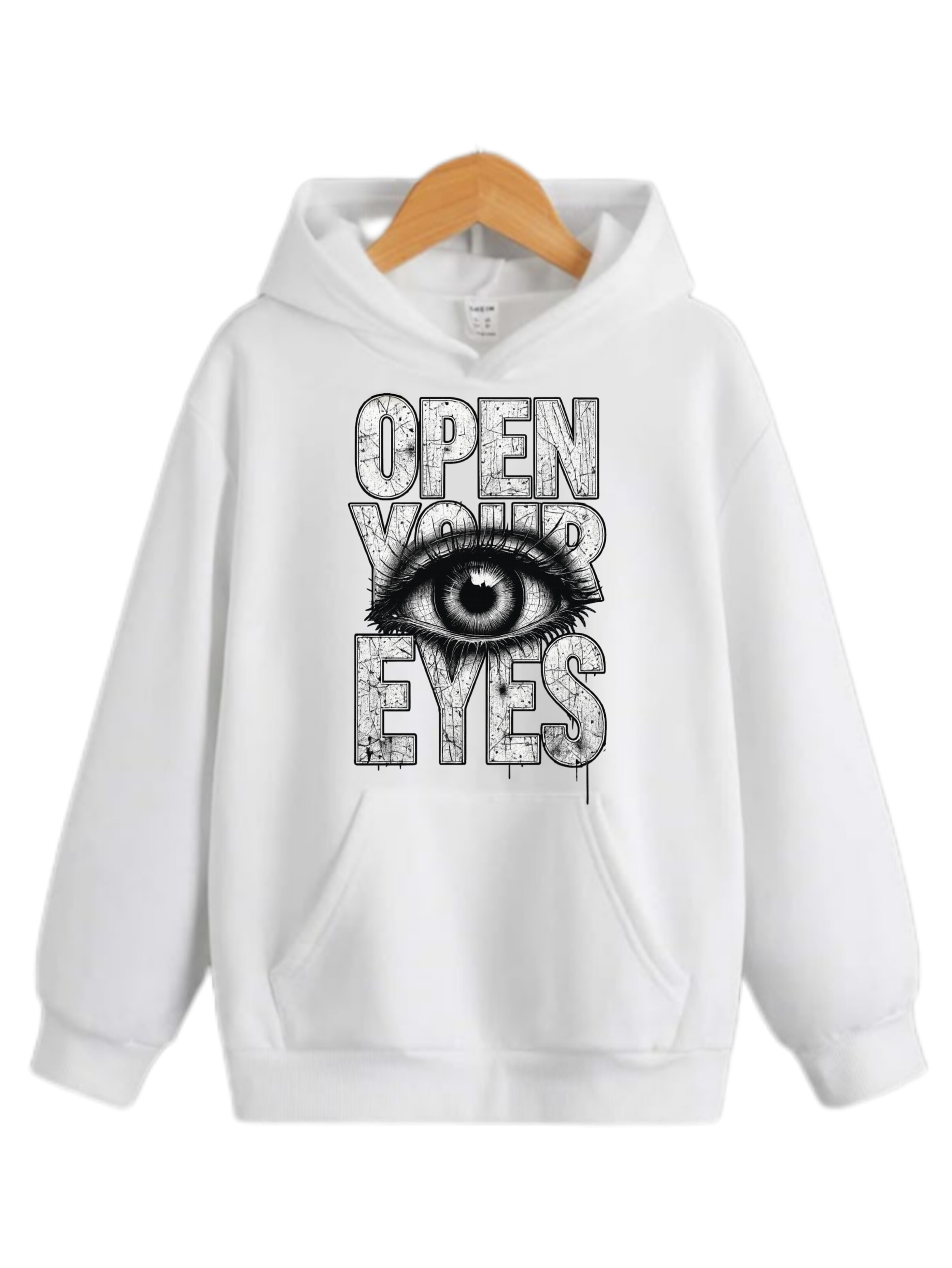 هودی سفید چاپ چشم