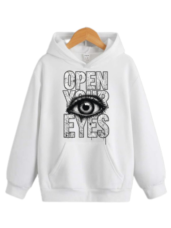 هودی سفید چاپ چشم