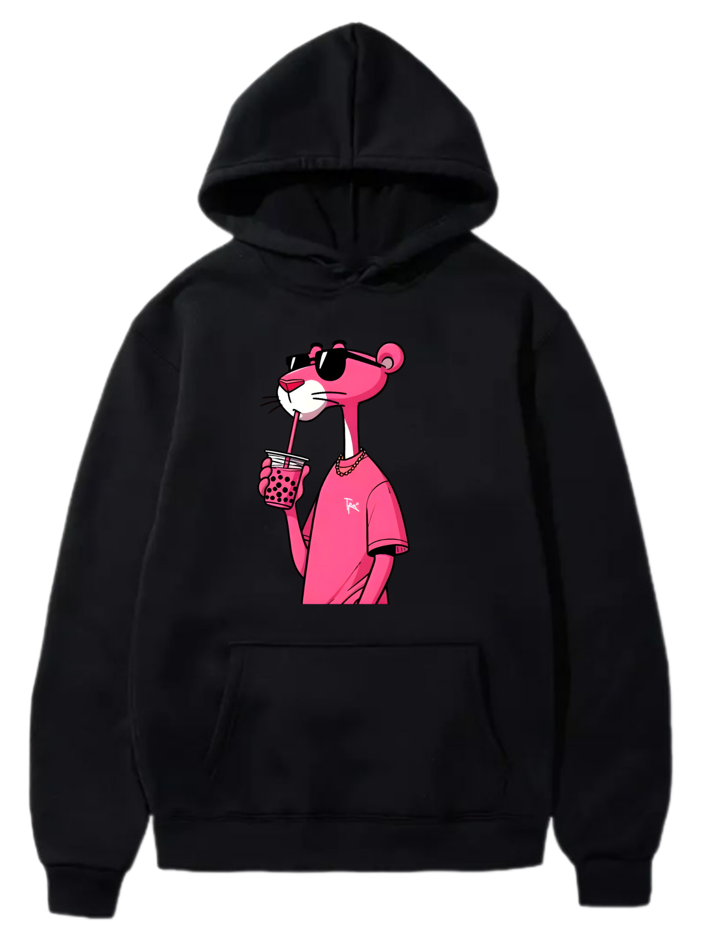 هودی مشکی پلنگ صورتی