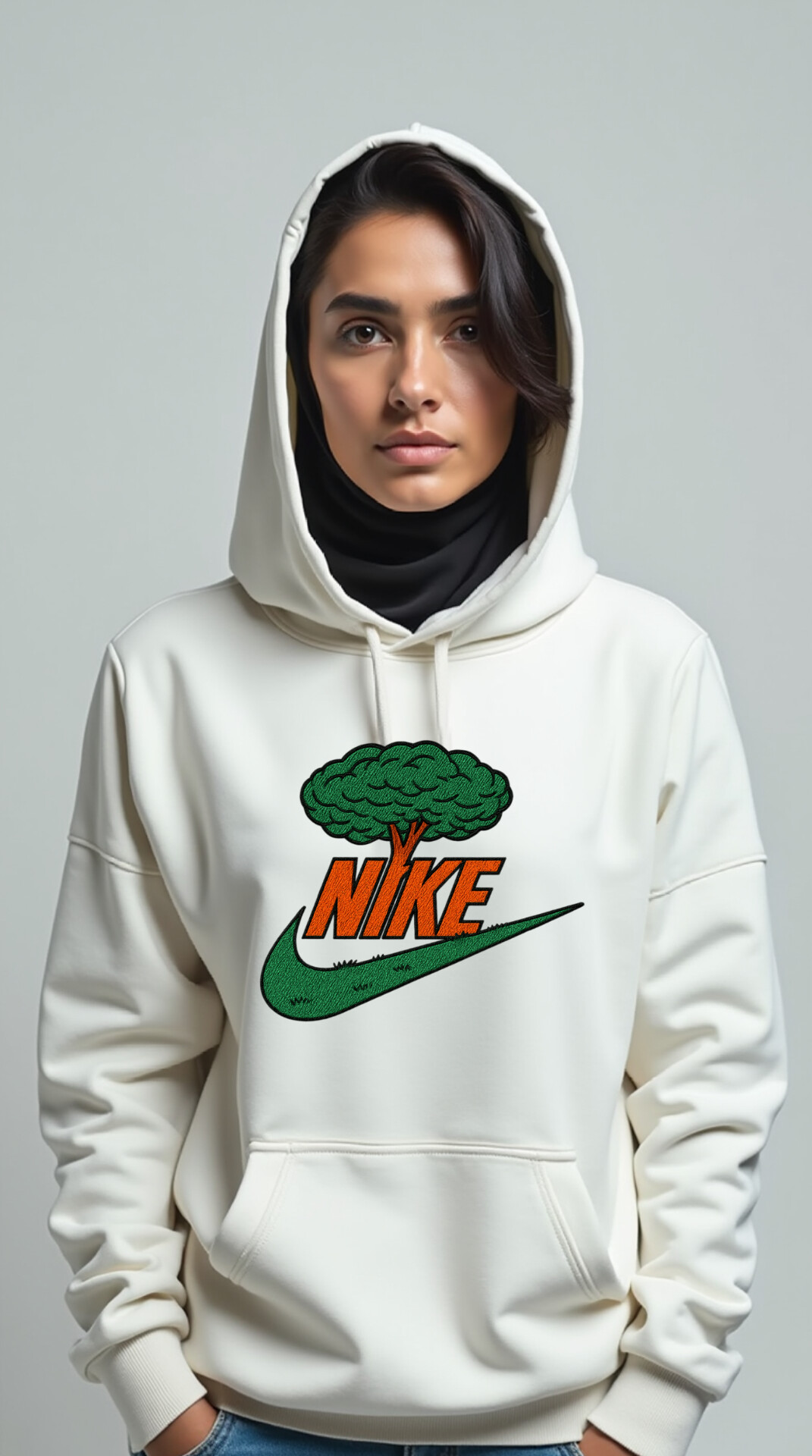 هودی سفید زنانه نایکی