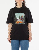 تیشرت مشکی زنانه چاپ کمپینگ