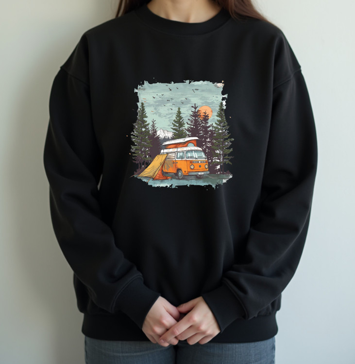 دورس مشکی زنانه چاپ کمپینگ