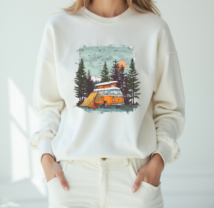 دورس سفید زنانه چاپ کمپینگ