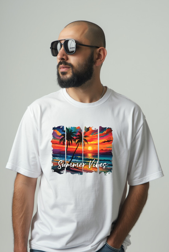 تیشرت سفید Summer vibe