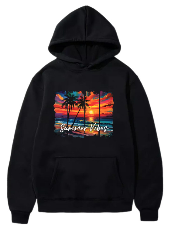 هودی مشکی چاپ سامر وایب