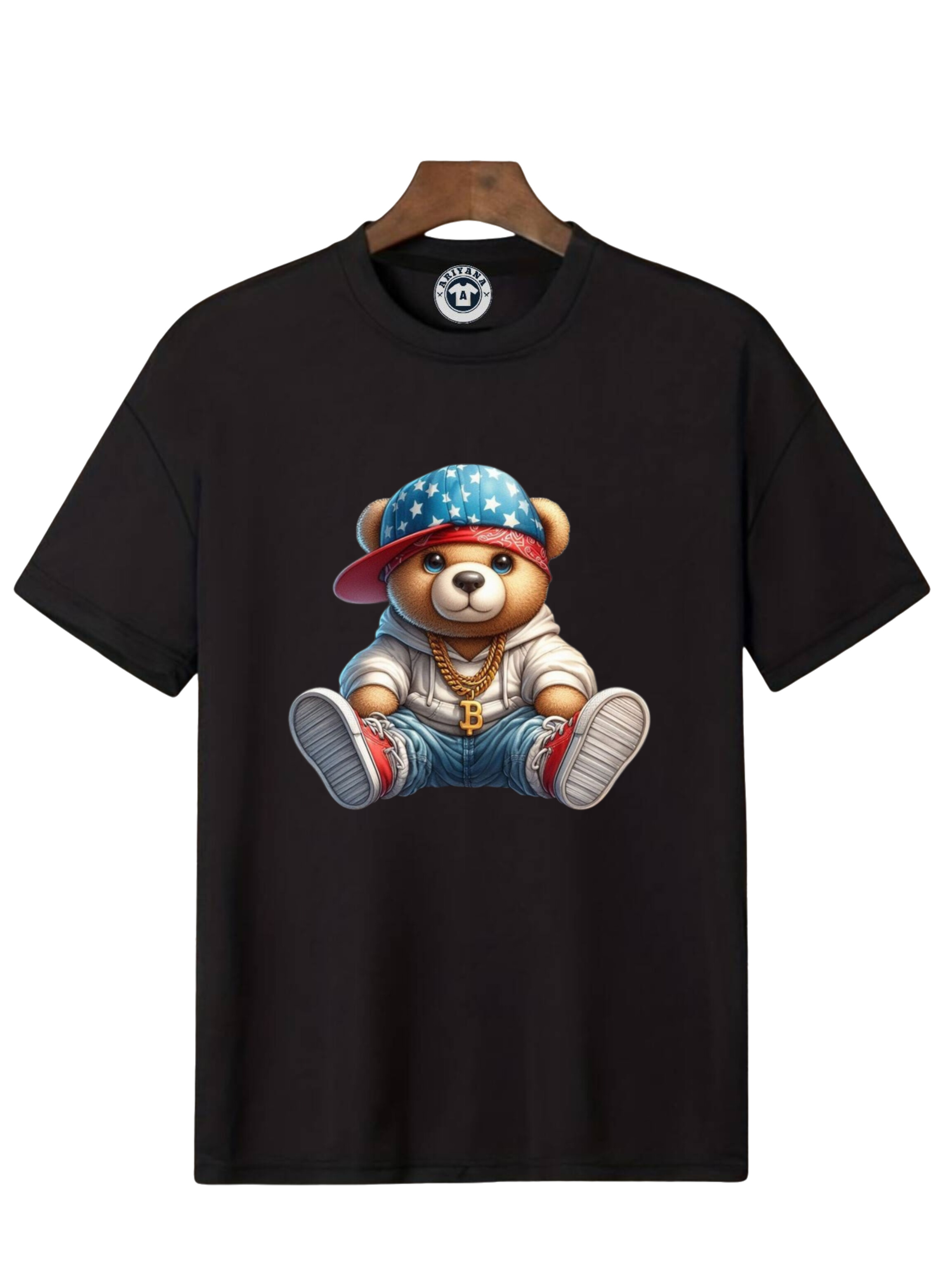 تیشرت مشکی چاپ خرس