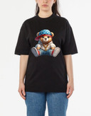 تیشرت مشکی زنانه چاپ خرس