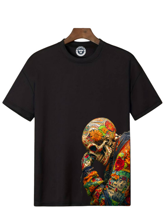 تیشرت مشکی چاپ اسکلت