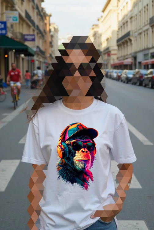 تیشرت سفید زنانه چاپ گوریل