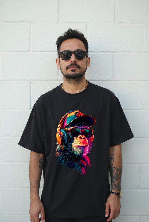 تیشرت مشکی چاپ گوریل