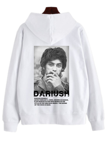هودی سفید چاپ داریوش