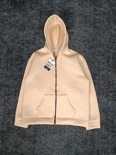 سویشرت کلاهدار رنگ کرمی پارچه ساندویچی