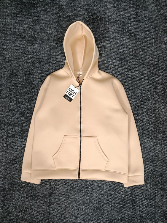 سویشرت کلاهدار رنگ کرمی پارچه ساندویچی