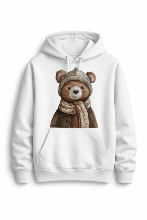 هودی سفید پنبه سه نخ زنانه