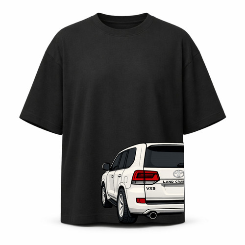 تیشرت مشکی نخ پنبه چاپ لندکروزر