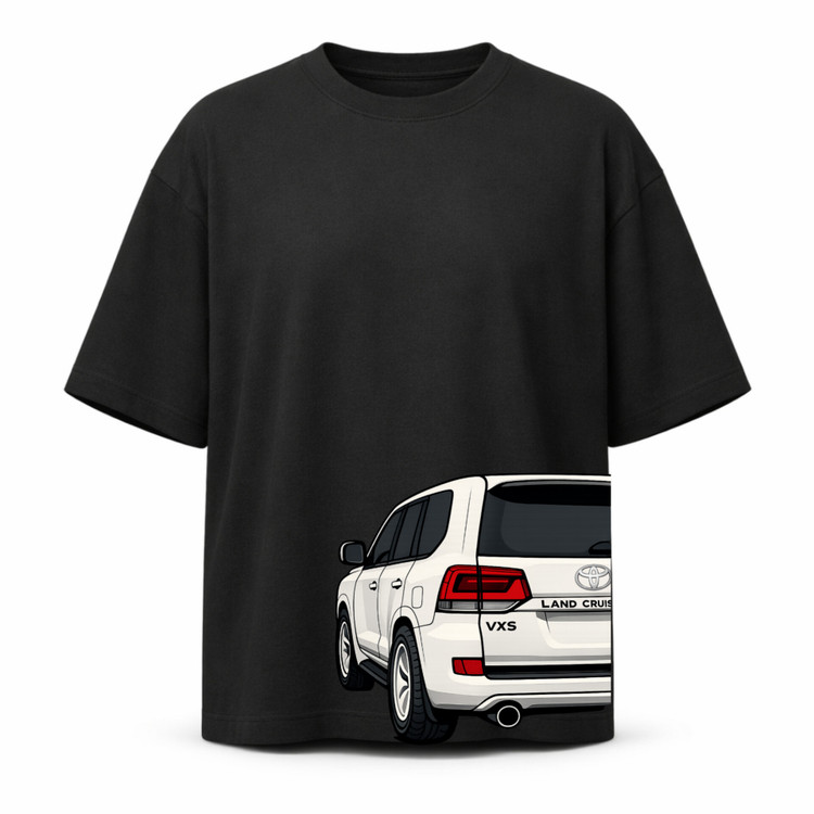 تیشرت مشکی نخ پنبه چاپ لندکروزر