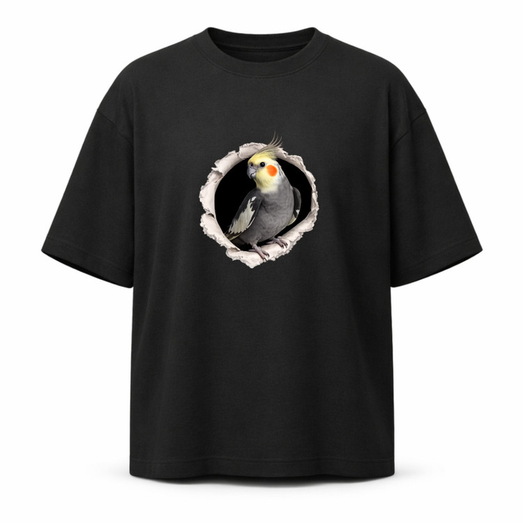 تیشرت مشکی چاپ طوطی