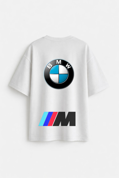 تیشرت سفید چاپ بی ام دبلیو