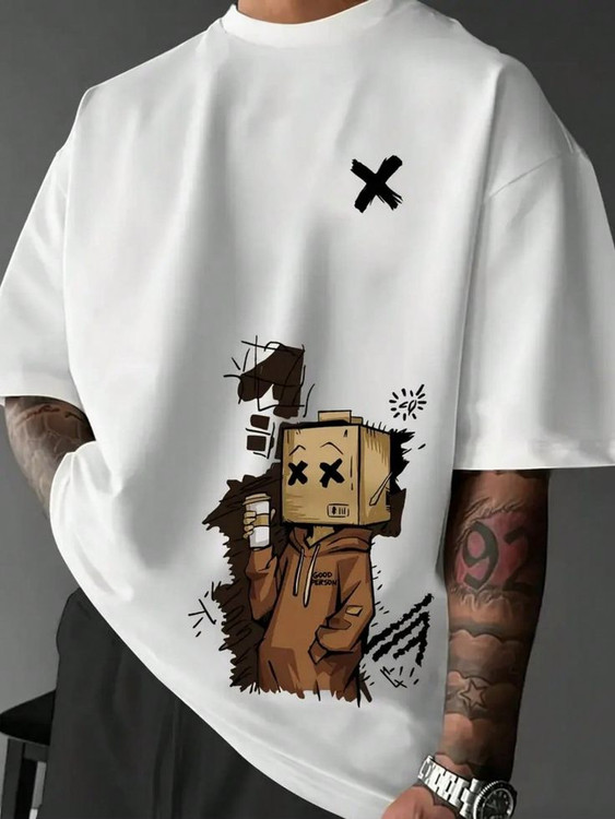 تیشرت سفید یونیسکس چاپ دار