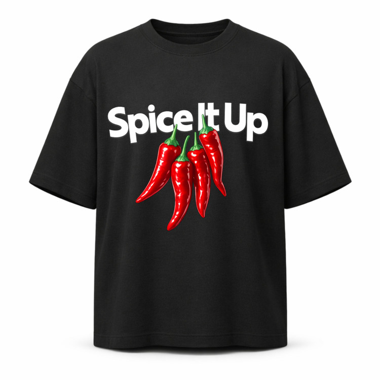 تیشرت مشکی نخپنبه بدون جنسیت چاپ فلفل spice it up