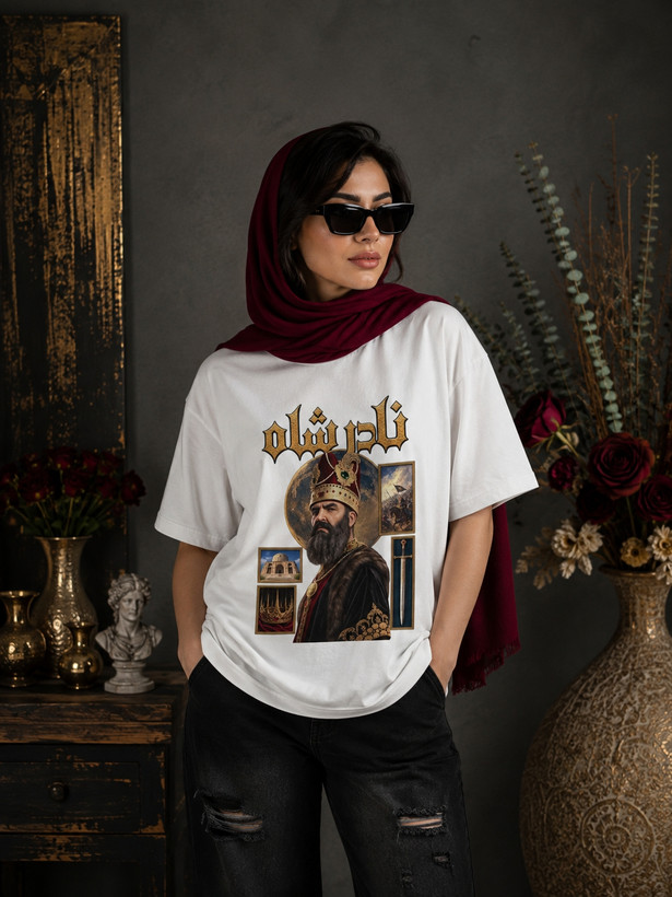 تیشرت یونیسکس طرح نادرشاه افشار جنس نخ پنبه کد۱۰۲