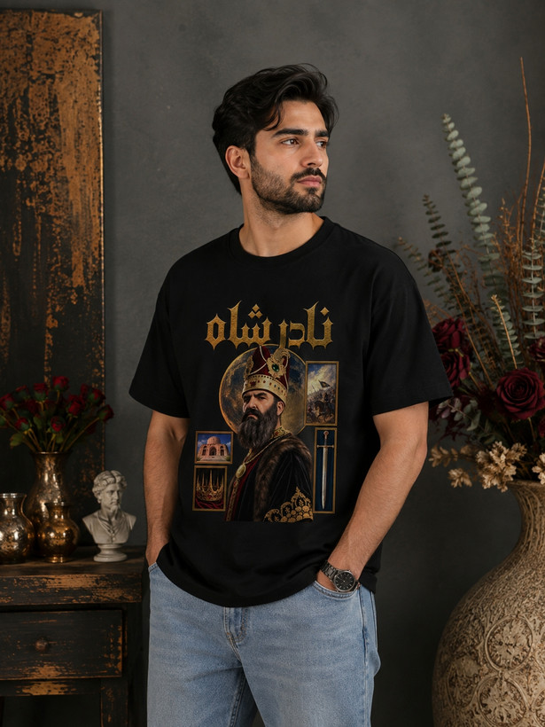 تیشرت یونیسکس طرح نادرشاه افشار جنس نخ پنبه کد۱۰۲