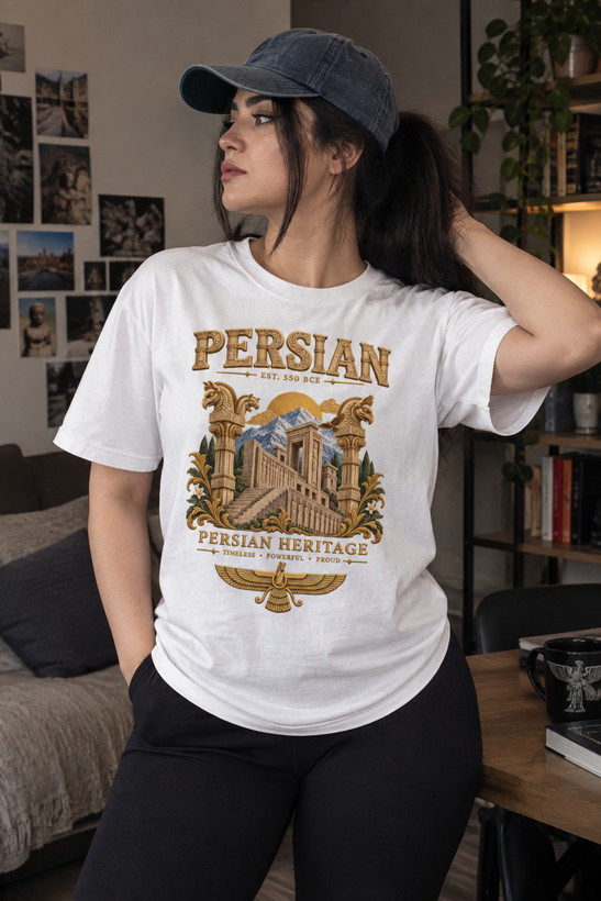 تیشرت یونیسکس طرح persian heritage جنس نخ پنبه