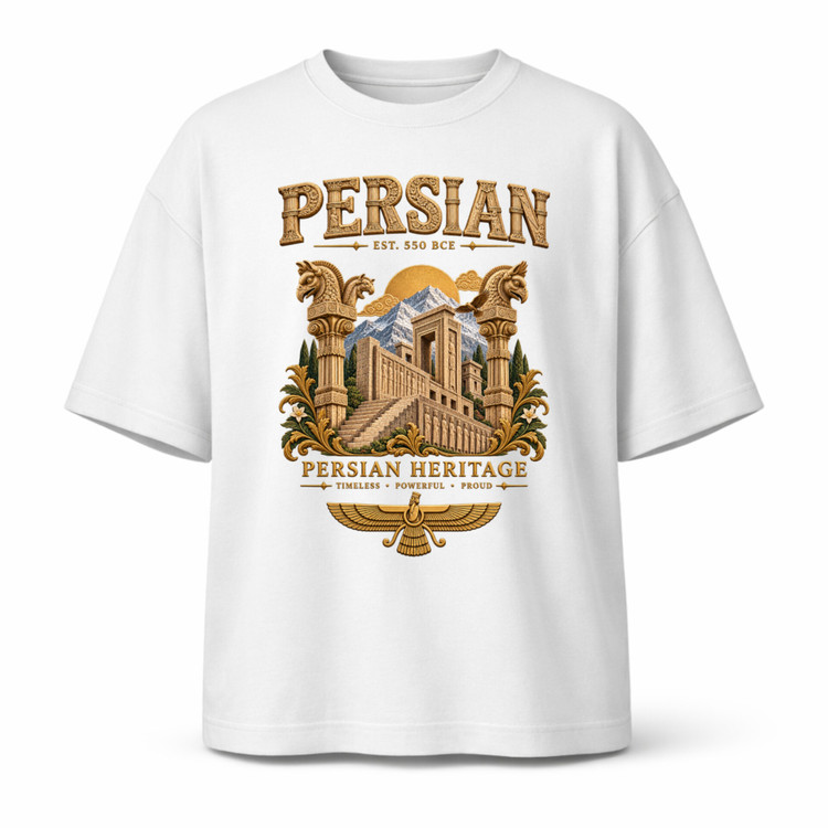 تیشرت یونیسکس طرح persian heritage جنس نخ پنبه