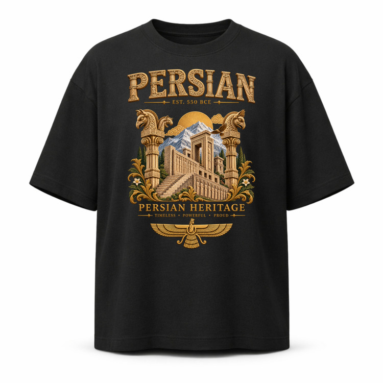 تیشرت یونیسکس طرح persian heritage جنس نخ پنبه