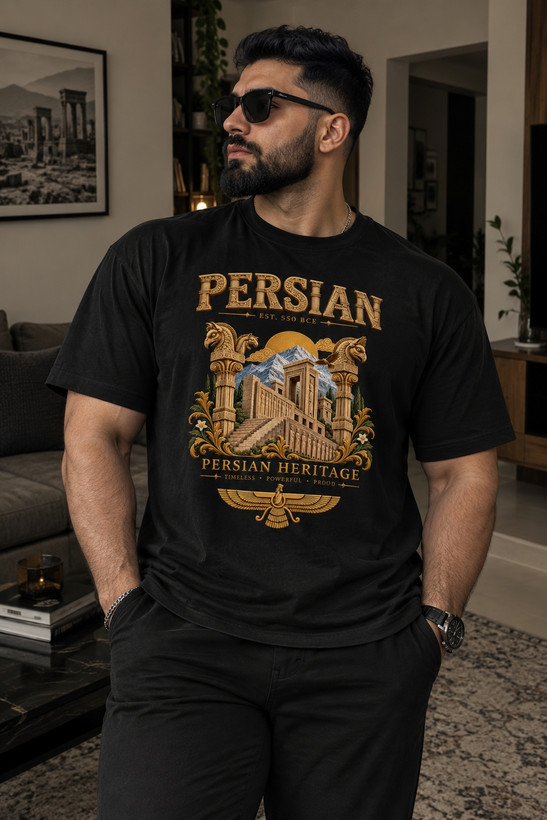 تیشرت یونیسکس طرح persian heritage جنس نخ پنبه